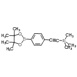 structure of CAS# 870238-65-6, Trimethyl{[4-(4,4,5,5-tetramethyl-1,3,2-dioxaborolan-2-yl)phenyl]ethynyl}silane;4,4,5,5-T<wbr>etramethy<wbr>l-2-(4-tr<wbr>imethylsi<wbr>lanylethy<wbr>nyl-pheny<wbr>l)-[1,3,2<wbr>]dioxabor<wbr>olane;4-[(Trimethylsilyl)ethynyl]phenylboronic acid pinacol ester;MFCD08706286