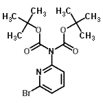 structure of CAS# 870703-61-0, 6-(Di-Boc-Amino)-2-Bromopyridine;6-(Di-Boc-amino)-2-bromopyridine;655848_ALDRICH