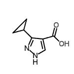 结构式 CAS# 870704-26-0, 3-环丙基-1H-吡唑-4-羧酸