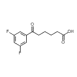 structure of CAS# 871127-79-6, 6-(3,5-Difluorophenyl)-6-oxohexanoic acid;6-(3,5-difluorophenyl)-6-oxohexanoic acid