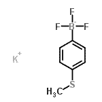 structure of CAS# 871231-43-5, Potassium trifluoro[4-(methylsulfanyl)phenyl]borate(1-);MFCD07784379;Potassium 4-(methylthio)phenyltrifluoroborate;POTASSIUM4- PHENYLTRIFLUORO&