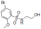 structure of CAS# 871269-14-6, 5-Bromo-N-(2-Hydroxyethyl)-2-Methoxy-Benzenesulfonamide;5-Bromo-N-(2-Hydroxyethyl)-2-Methoxybenzenesulphonamide 98%;5-BROMO-N-(2-HYDROXYETHYL)-2-METHOXYBENZENESULPHONAMIDE;5-BROMO-N-(2-HYDROXYETHYL)-2-METHOXYBENZENESULFONAMIDE