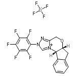结构式 CAS# 872143-57-2, (5aR,10bS)-2-(五氟苯基)-2,5a,6,10b-四氢-4H-茚并[2,1-b][1,2,4]三唑并[4,3-d][1,4]恶嗪-11-鎓四氟硼酸盐