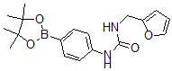 structure of CAS# 874297-85-5, 4-(3-Furfurylureido)phenylboronic acid, pinacol ester;1-(FURAN-2-YLMETHYL)-3-[4-(4,4,5,5-TETRAMETHYL-1,3,2-DIOXABOROLAN-2-YL)PHENYL]UREA;4-{[(Furan-2-Ylmethyl)Carbamoyl]Amino}Benzeneboronic Acid, Pinacol Ester 98%;4-{[(Furan-2-Ylmethyl)Carbamoyl]Amino}Benzeneboronic Acid, Pinacol Ester