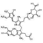 CAS#: 874448-90-5， (3R,4R,5R,6R)-6-[3-[2-[[3-(2-carboxyethyl)-5-[(E)-(5-hydroxy-3-methyl-4-vinyl-pyrrol-2-ylidene)methyl]-4-methyl-2H-pyrrol-2-yl]methyl]-5-[(Z)-(5-hydroxy-4-methyl-3-vinyl-pyrrol-2-ylidene)methyl]-4-methyl-1H-pyrrol-3-yl]propanoyloxy]-3,4,5-trihydroxy-tetrahydropyran-2-carboxylic acid