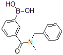 structure of CAS# 874460-01-2, B-[3-[[Methyl(Phenylmethyl)Amino]Carbonyl]Phenyl]-Boronic Acid;3-[N-Benzyl-N-(Methylaminocarbonyl)]Benzeneboronic Acid 97%;3-[N-Benzyl-N-(Methylaminocarbonyl)]Benzeneboronic Acid;3-[Benzyl(Methyl)Carbamoyl]Benzeneboronic Acid, 97%
