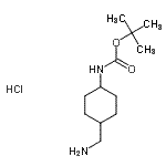 structure of CAS# 874823-37-7, 2-Methyl-2-propanyl [4-(aminomethyl)cyclohexyl]carbamate hydrochloride (1:1);CARBAMIC <wbr>ACID,[TRA<wbr>NS-4-(AMI<wbr>NOMETHYL)<wbr>CYCLOHEXY<wbr>L]-, 1,1-<wbr>DIMETHYLE<wbr>THYL ESTE<wbr>R, MONOHY<wbr>DROCHLORI<wbr>DE(9CI)