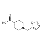 structure of CAS# 874832-33-4, 1-(2-Furylmethyl)-4-piperidinecarboxylic acid;1-(2-furylmethyl)piperidine-4-carboxylic acid;1-(2-Furylmethyl)piperidine-4-carboxylic acid 97%;1-(furan-2-ylmethyl)piperidine-4-carboxylic acid