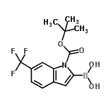 CAS#: 875558-27-3， [1-{[(2-Methyl-2-propanyl)oxy]carbonyl}-6-(trifluoromethyl)-1H-indol-2-yl]boronic acid
