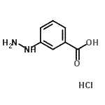 structure of CAS# 87565-98-8, 3-Hydrazinobenzoic acid hydrochloride (1:1);38235-71-1, 87565-98-8;3-hydrazinobenzoic acid hydrochloride;benzoic acid, 3-hydrazino-, monohydrochloride