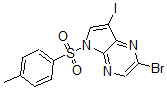 structure of CAS# 875781-45-6, 2-Bromo-7-Iodo-5-[(4-Methylphenyl)Sulfonyl]-5H-Pyrrolo[2,3-b]Pyrazine;2-Bromo-7-Iodo-5-Tosyl-5H-Pyrrolo[2,3-B]Pyrazine