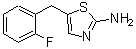 structure of CAS# 876715-72-9, 5-(2-Fluorobenzyl)-1,3-thiazol-2-amine;5-(2-fluorobenzyl)thiazol-2-amine;5-(2-Fluoro-benzyl)-thiazol-2-ylamine;5-[(2-fluorophenyl)methyl]-1,3-thiazole-2-ylamine