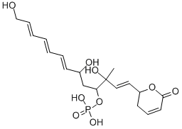 structure of CAS# 87810-56-8, Fostriecin;(6R)-5,6-Dihydro-6-[(1E,3R,4R,6R,7Z,9Z,11E)-3,6,13-Trihydroxy-3-Methyl-4-Phosphonooxy-1,7,9,11-Tridecatetrenyl]-2H-Pyran-2-One;Antibiotic CL-1565A;Antibiotic CI-920