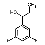 structure of CAS# 878571-98-3, 1-(3,5-Difluorophenyl)-1-propanol;3,5-Difluoro-α-ethylbenzyl alcohol;MFCD06797344