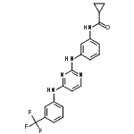 结构式 CAS# 879127-16-9, N-{3-[(4-{[3-(三氟甲基)苯基]氨基}-2-嘧啶基)氨基]苯基}环丙烷甲酰胺
