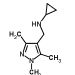 结构式 CAS# 880361-70-6, N-[(1,3,5-三甲基-1H-吡唑-4-基)甲基]环丙胺