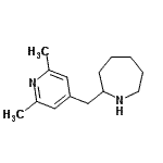 structure of CAS# 881042-05-3, 2-[(2,6-Dimethyl-4-pyridinyl)methyl]azepane;1H-AZEPINE,2-[(2,6-DIMETHYL-4-PYRIDINYL)METHYL]HEXAHYDRO-;2-[(2,6-dimethyl-4-pyridinyl)methyl]azepane;2-[(2,6-DIMETHYL-4-PYRIDINYL)METHYL]HEXAHYDRO-1H-AZEPINE
