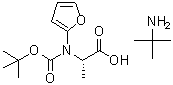 结构式 CAS# 881690-67-1, (2S)-2-[叔丁氧羰基(2-呋喃基)氨基]丙酸, 2-甲基丙烷-2-胺