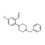 结构式 CAS# 883512-26-3, 2-(4-苄基-1-哌嗪基)-5-氟苯甲醛