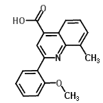 结构式 CAS# 884497-38-5, 2-(2-甲氧基苯基)-8-甲基-4-喹啉羧酸