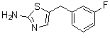 structure of CAS# 884497-40-9, 5-(3-Fluorobenzyl)-1,3-thiazol-2-amine;5-(3-Fluoro-benzyl)-thiazol-2-ylamine;5-[(3-fluorophenyl)methyl]-1,3-thiazole-2-ylamine;MFCD05863658