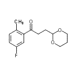 结构式 CAS# 884504-39-6, 3-(1,3-二恶烷-2-基)-1-(5-氟-2-甲基苯基)-1-丙酮