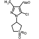 结构式 CAS# 885-44-9, 5-氯-1-(1,1-二氧代四氢-3-噻吩基)-3-甲基-1H-吡唑-4-甲醛