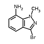 结构式 CAS# 885271-76-1, 3-溴-1-甲基-1H-吲唑-7-胺