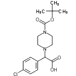 CAS#: 885273-01-8， (4-Chlorophenyl)(4-{[(2-methyl-2-propanyl)oxy]carbonyl}-1-piperazinyl)acetic acid