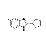 structure of CAS# 885277-90-7, 5-Fluoro-2-(2-pyrrolidinyl)-1H-benzimidazole;1H-BENZIMIDAZOLE,6-FLUORO-2-(2-PYRROLIDINYL)-;5-Fluoro-2-(pyrrolidin-2-yl)-1H-1,3-benzodiazole;5-Fluoro-<wbr>2-(Pyrrol<wbr>idin-2-Yl<wbr>)-1H-1,3-<wbr>Benzodiaz<wbr>ole Dihyd<wbr>rochloride