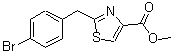 structure of CAS# 885279-50-5, Methyl 2-(4-bromobenzyl)-1,3-thiazole-4-carboxylate;4-THIAZOL<wbr>ECARBOXYL<wbr>ICACID, 2<wbr>-[(4-BROM<wbr>OPHENYL)M<wbr>ETHYL]-, <wbr>METHYL ES<wbr>TER;Methyl 2-(4-bromobenzyl)thiazole-4-carboxylate;MFCD06738474