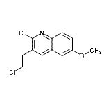 structure of CAS# 887581-15-9, 2-Chloro-3-(2-chloroethyl)-6-methoxyquinoline;MFCD03001424;AN-829/25073012;EU-0063396