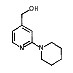 structure of CAS# 888070-04-0, [2-(1-Piperidinyl)-4-pyridinyl]methanol;(2-Piperidin-1-ylpyridin-4-yl)methanol;(2-piperidyl-4-pyridyl)methan-1-ol;4-PYRIDINEMETHANOL,2-(1-PIPERIDINYL)-