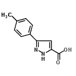 结构式 CAS# 890007-12-2, 3-(4-甲基苯基)-1H-吡唑-5-羧酸