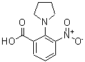 结构式 CAS# 890091-65-3, 3-硝基-2-(1-吡咯烷基)苯甲酸