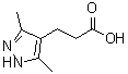 structure of CAS# 890625-93-1, 3-(3,5-Dimethyl-1H-pyrazol-4-yl)propanoic acid;1H-PYRAZOLE-4-PROPANOICACID, 3,5-DIMETHYL-;3-(3,5-Dimethyl-1 H -pyrazol-4-yl)-propionic acid;3-(3,5-dimethyl-1H-pyrazol-2-ium-4-yl)propanoate