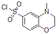 structure of CAS# 892948-94-6, 4-Methyl-3,4-Dihydro-2H-1,4-Benzoxazine-6-Sulfonyl Chloride;4-Methyl-3,4-Dihydro-2H-Benzo[B][1,4]Oxazine-6-Sulfonyl Chloride;4-METHYL-3,4-DIHYDRO-2H-1,4-BENZOXAZINE-6-SULFONYL CHLORIDE