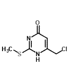 structure of CAS# 89639-37-2, 6-(Chloromethyl)-2-(methylsulfanyl)-4(1H)-pyrimidinone;6-Chloromethyl-2-methylsulfanyl-pyrimidin-4-ol;MFCD06382874;ZINC03357030