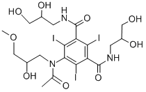 structure of CAS# 89797-00-2, 5-[Acetyl(2-Hydroxy-3-Methylpropyl)Amino]-N,N'-Bis(2,3-Dihydroxypropyl)-2,4,6-Triiodo-1,3-Benzenedicarboxamide