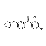 structure of CAS# 898749-38-7, (2-Chloro-4-fluorophenyl)[3-(2,5-dihydro-1H-pyrrol-1-ylmethyl)phenyl]methanone;2-chloro-4-fluoro-3'-(3-pyrrolinomethyl) benzophenone
