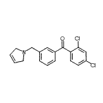 structure of CAS# 898749-50-3, (2,4-Dichlorophenyl)[3-(2,5-dihydro-1H-pyrrol-1-ylmethyl)phenyl]methanone;2,4-dichloro-3'-(3-pyrrolinomethyl) benzophenone