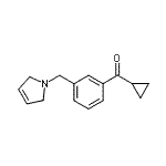 structure of CAS# 898749-66-1, Cyclopropyl[3-(2,5-dihydro-1H-pyrrol-1-ylmethyl)phenyl]methanone;Cyclopropyl 3-(3-pyrrolinomethyl)phenyl ketone