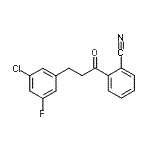 结构式 CAS# 898750-22-6, 2-[3-(3-氯-5-氟苯基)丙酰]苯甲腈