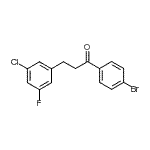structure of CAS# 898750-49-7, 1-(4-Bromophenyl)-3-(3-chloro-5-fluorophenyl)-1-propanone;4'-bromo-3-(3-chloro-5-fluorophenyl)propiophenone