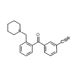 structure of CAS# 898751-86-5, 3-[2-(1-Piperidinylmethyl)benzoyl]benzonitrile;3'-Cyano-2-piperidinomethyl benzophenone