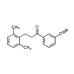 structure of CAS# 898754-43-3, 3-[3-(2,6-Dimethylphenyl)propanoyl]benzonitrile;3'-cyano-3-(2,6-dimethylphenyl)propiophenone