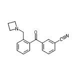 structure of CAS# 898754-47-7, 3-[2-(1-Azetidinylmethyl)benzoyl]benzonitrile;2-azetidinomethyl-3'-cyanobenzophenone