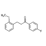 structure of CAS# 898754-69-3, 1-(4-Fluorophenyl)-3-[2-(methylsulfanyl)phenyl]-1-propanone;4'-fluoro-3-(2-thiomethylphenyl)propiophenone
