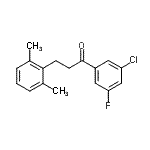 structure of CAS# 898755-14-1, 1-(3-Chloro-5-fluorophenyl)-3-(2,6-dimethylphenyl)-1-propanone;3'-chloro-3-(2,6-dimethylphenyl)-5'-fluoropropiophenone