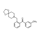 structure of CAS# 898755-74-3, [2-(1,4-Dioxa-8-azaspiro[4.5]dec-8-ylmethyl)phenyl](3-methylphenyl)methanone;2-[8-(1,4<wbr>-dioxa-8-<wbr>azaspiro[<wbr>4.5]decyl<wbr>)methyl]-<wbr>3'-methyl<wbr> benzophe<wbr>none